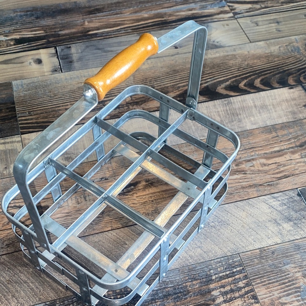 Better Homes And Gardens Galvanized Metal Drink Jar Caddy  with Wooden Handle
